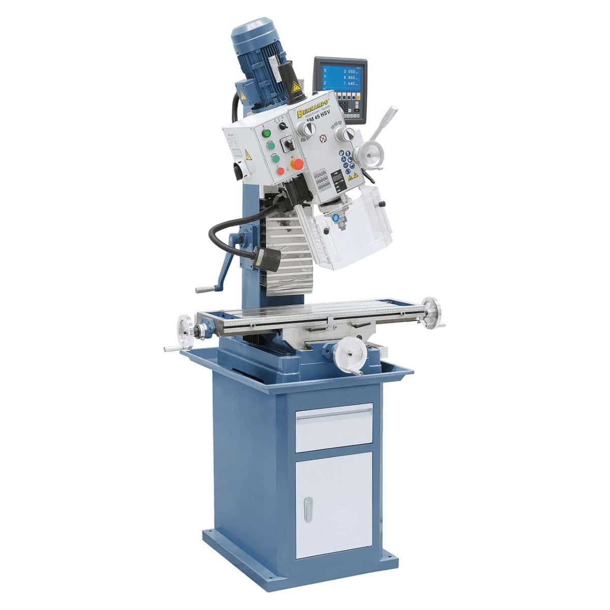 Bernardo FM 45 HSV 12-Gang-Bohr-/Fräsmaschine, 75–3200 U/min, mit 3-Achs-Digitalanzeige, ES-12 V