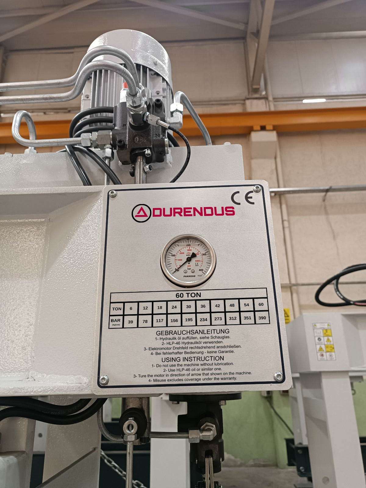 Durendus DW Serie 60 Tonnen Hydraulikpresse mit Schiebezylinder