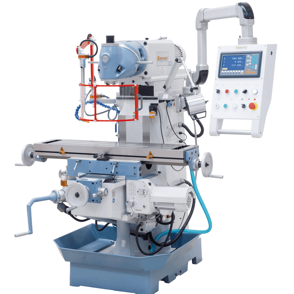 Bernardo UWF 110 Universalfräsmaschine – 360°-Universalkopf, ISO 40, 1120 × 260 mm Tisch, 2,2 kW Motor, 3-Achsen-Digitalanzeige ES-12 H