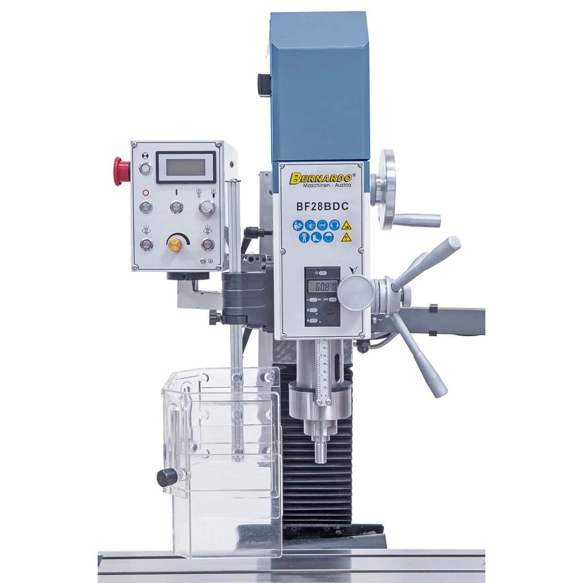 Bernardo BF 28 BDC Bohr- und Fräsmaschine mit 3-Achs-Digitalanzeige ES-12 V, Drehzahlregelung 100–3000 U/min