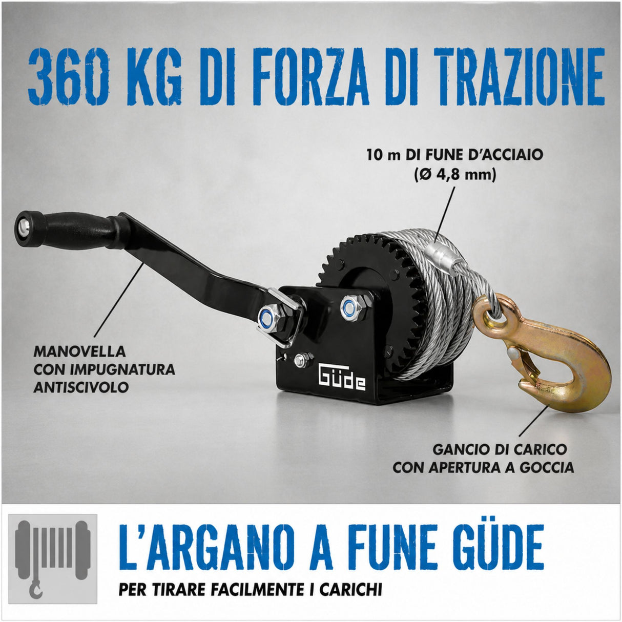 Güde Handwinde 360 ​​kg und 10 m