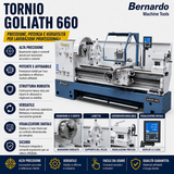 Bernardo Goliath 660 x 2000 Metalldrehmaschine mit 3-Achsen-Digitalanzeige