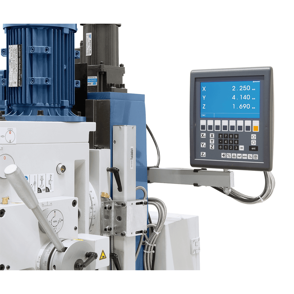 Bernardo FM 55 HSV Bohr-Fräsmaschine mit 3-Achs-Digitalanzeige und automatischem Vorschub