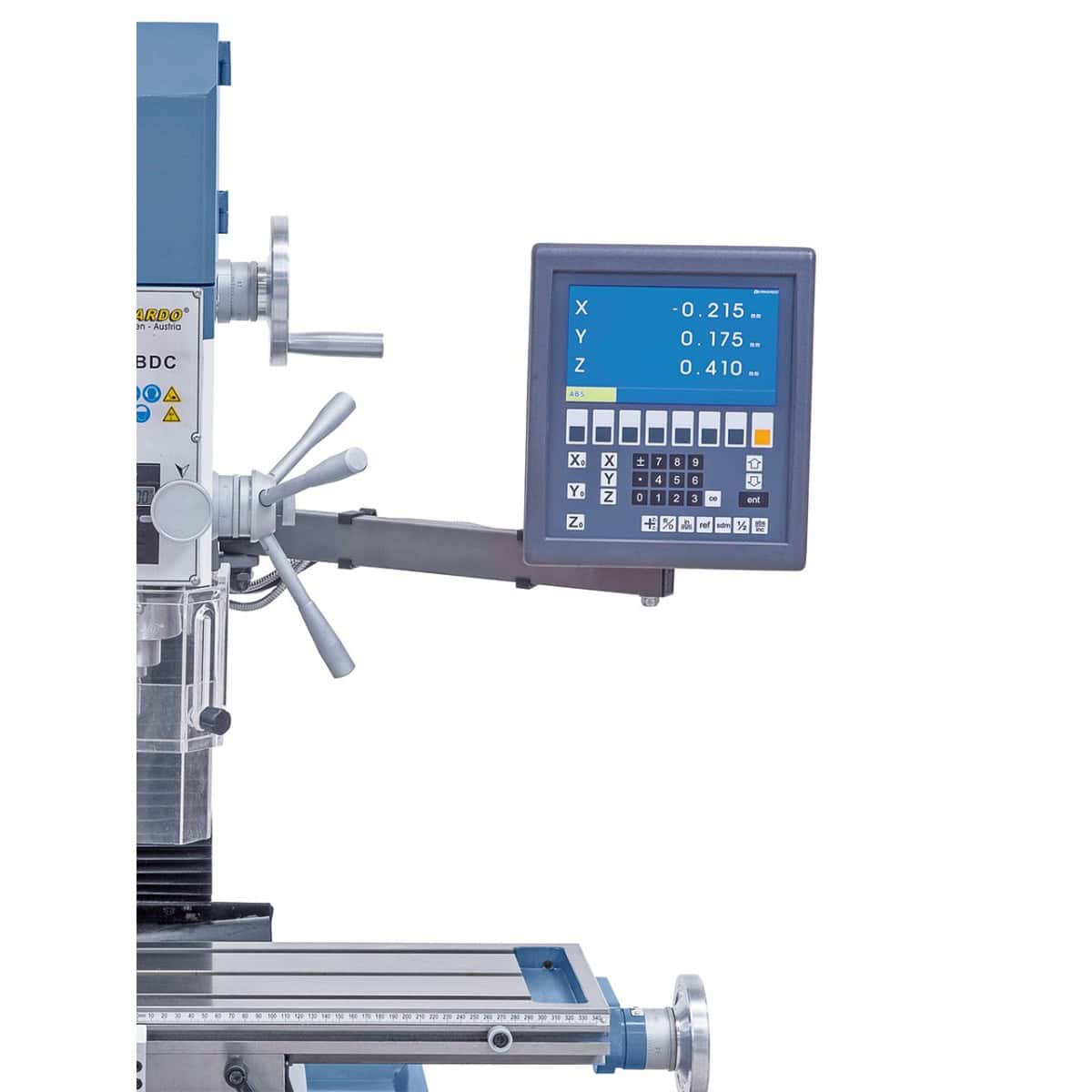 Bernardo BF 28 BDC Bohr- und Fräsmaschine mit 3-Achs-Digitalanzeige ES-12 V, Drehzahlregelung 100–3000 U/min