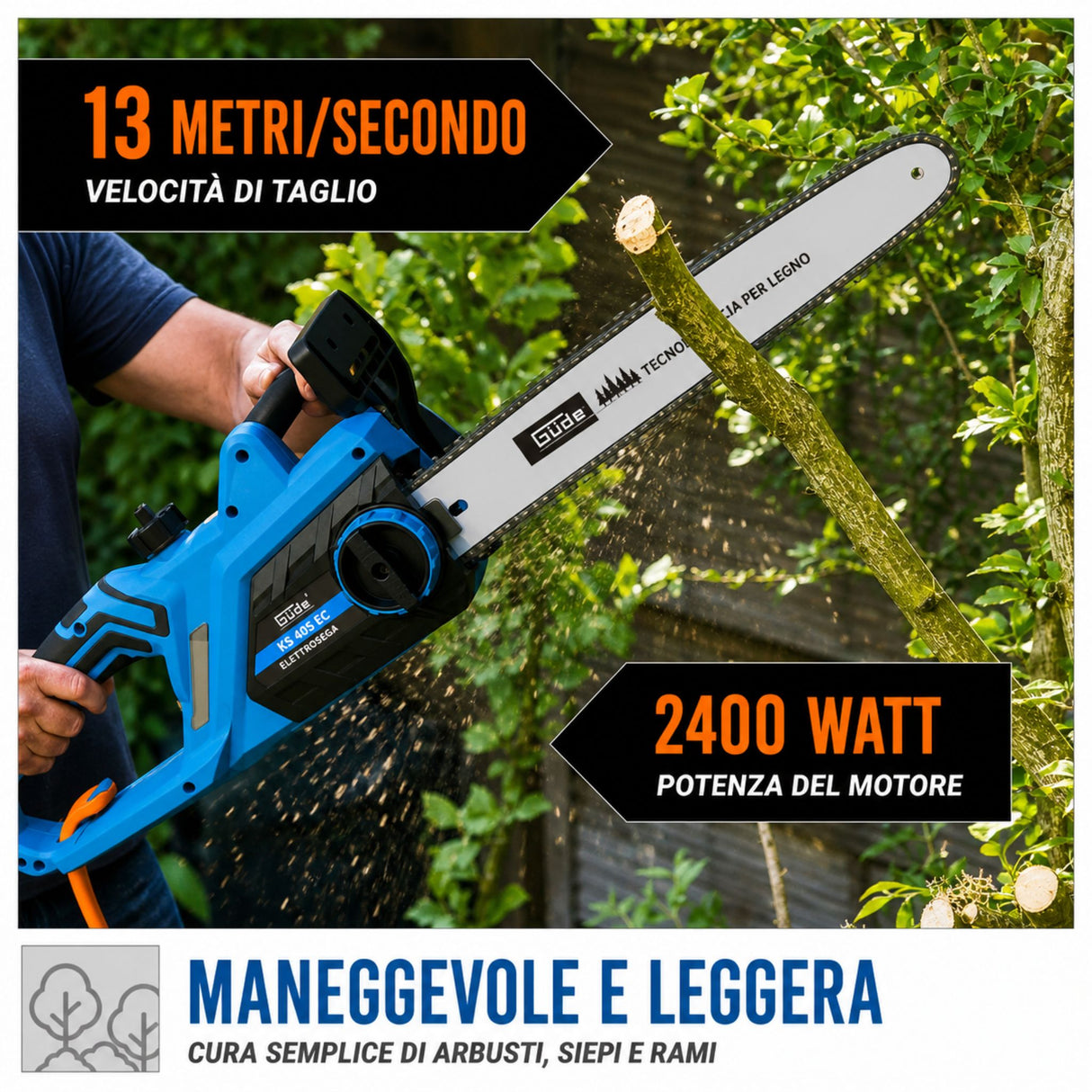 Elektrische Gartenkettensäge Güde KS 405 EC