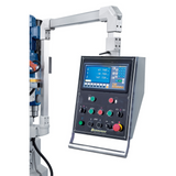 Bernardo UWF 90-1270 Universalfräsmaschine mit Digitalanzeige ES-12 H + pneumatischer Spannvorrichtung DIN 2080 – Tisch 1.270 × 280 mm, ISO 40, vertikale + horizontale Spindeln, 1,5 + 2,2 kW Motor, Gewicht 1.300 kg
