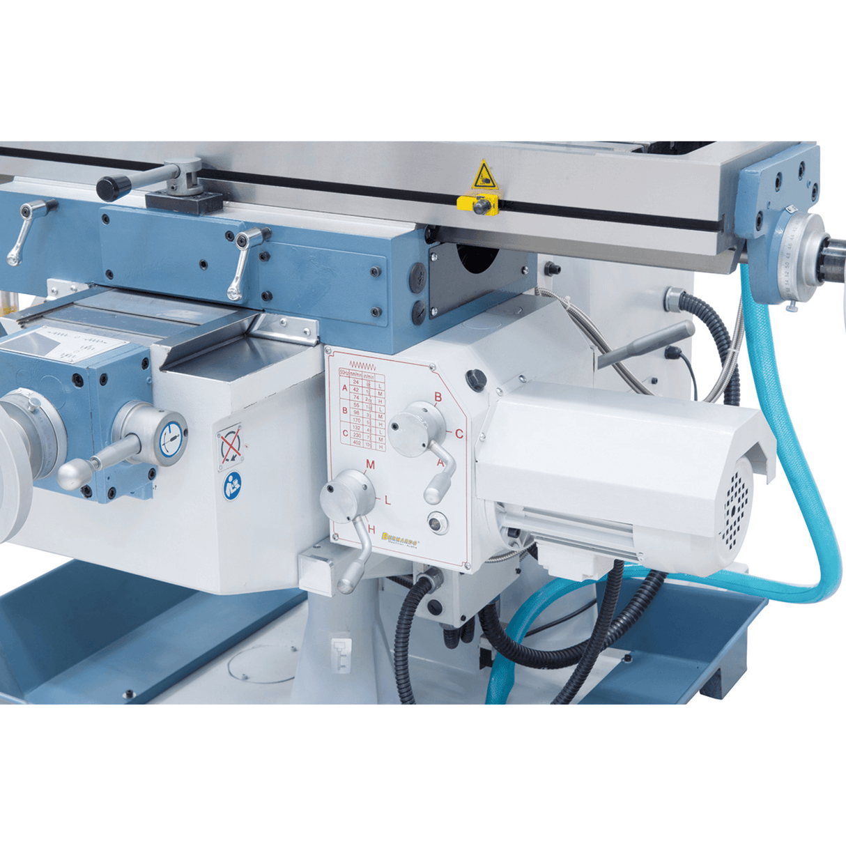 Bernardo UWF 110 Universalfräsmaschine – 360°-Universalkopf, ISO 40, 1120 × 260 mm Tisch, 2,2 kW Motor, 3-Achsen-Digitalanzeige ES-12 H