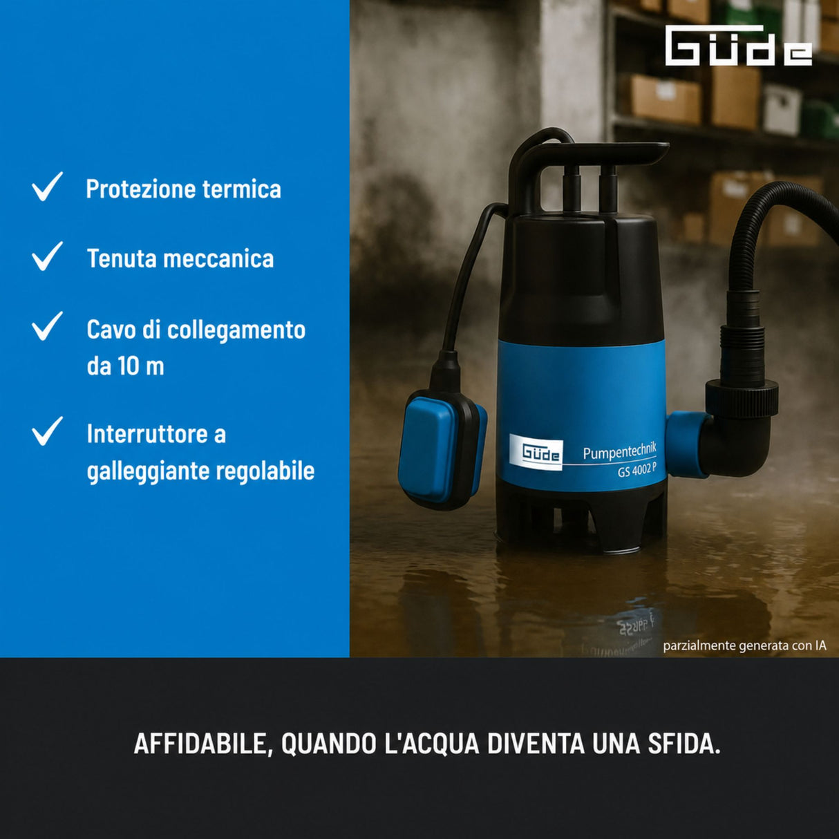Güde Tauchpumpe für Abwasser GS 4002 P