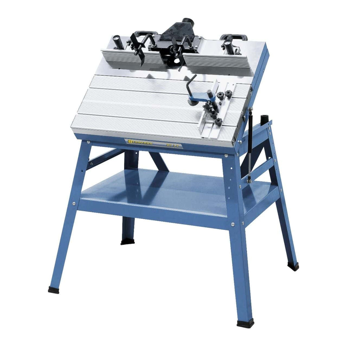 Bernardo RT 3 F Fräsmaschine – Schiebetisch 785 × 310 mm, Gusseisenplatte 785 × 505 mm, 0-45° neigbarer Tisch, Ø 60 mm Absaugung, Gewicht 55 kg