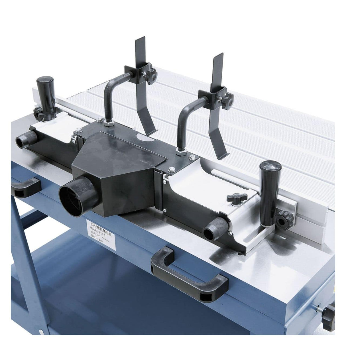 Bernardo RT 3 F Fräsmaschine – Schiebetisch 785 × 310 mm, Gusseisenplatte 785 × 505 mm, 0-45° neigbarer Tisch, Ø 60 mm Absaugung, Gewicht 55 kg