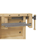 Bernardo WB 2100 Profi Profi-Werkbank für Tischler – massives, gedämpftes Rotbuchenholz, Abmessungen 2120 × 760 mm, Arbeitshöhe 860 mm, Gewicht 73 kg