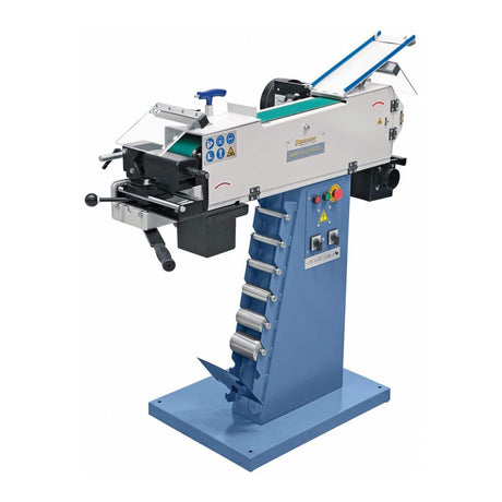 Levigatrice a nastro Bernardo KBR 100 x 2000 Duo con dispositivo per tubi Ø 20–76 mm, regolazione angolo 30°–90° e motore 3,3 kW.
