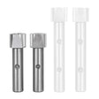 Set di 2 ganci da banco Bernardo in alluminio con testa inclinata per bloccaggio sicuro dei pezzi, altezza regolabile e struttura resistente per uso professionale.