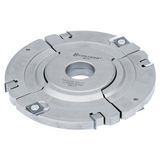 Testa regolabile Bernardo Ø160 mm in lega di alluminio con regolazione 12–24 mm, foro 30 mm e anello di battuta, ideale per fresature precise di scanalature e giunzioni su legno.