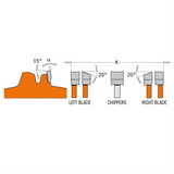 CMT Schneidwerkzeug-Nutfräser-Profi-Sägeblattsatz - D203x6.2-20 d15.87 Z12 HW