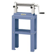 Calandra Bernardo RM 305 con rulli in acciaio da 305 mm, rullo posteriore inclinato e scanalature per la produzione di tubi e coni.