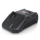 Caricabatterie rapido Guede LG 18-30 da 3.0 A compatibile con tutte le batterie 18V E³ e ProVolt, ideale per ricariche rapide e sicure.