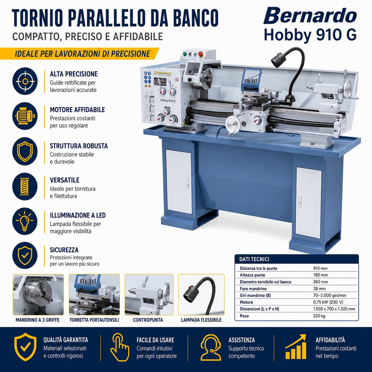 Bernardo Hobby 910 G 230V Metalldrehmaschine