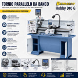 Bernardo Hobby 910 G 230V / 400V Metalldrehmaschine mit 3-Achsen-Digitalanzeige ES-12 V