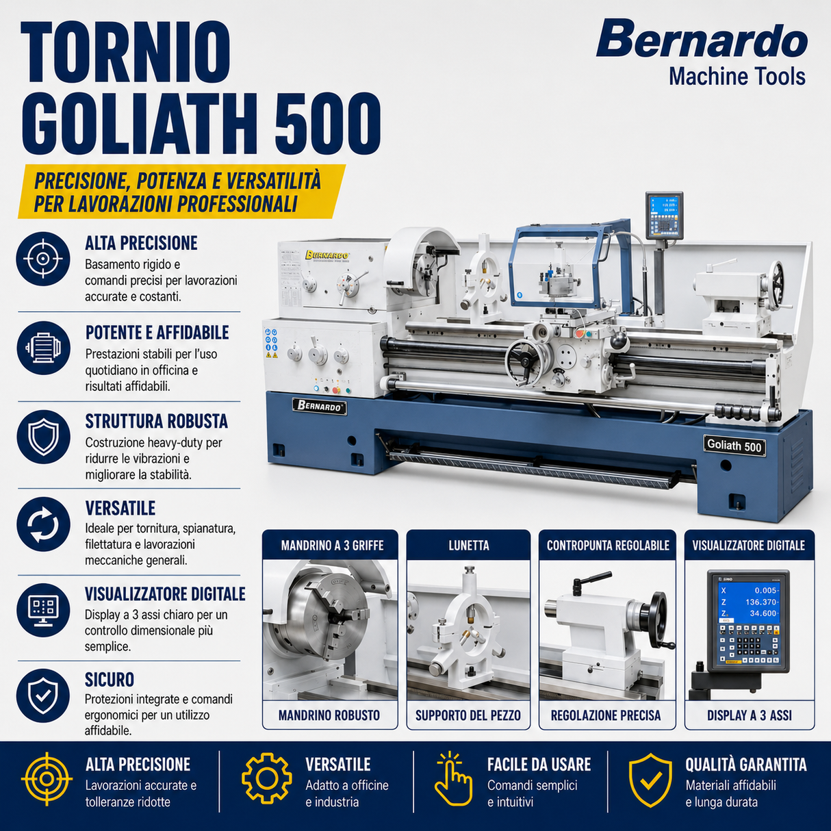 Bernardo Goliath 500 x 1000 Metalldrehmaschine