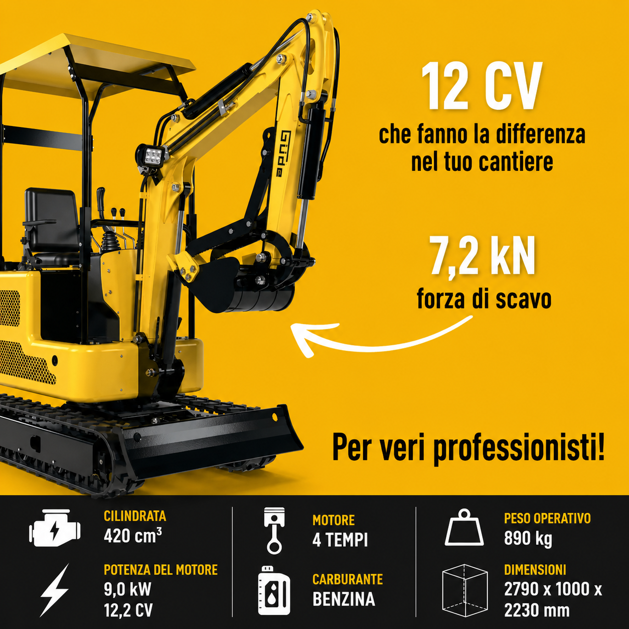Güde Mini Escavatore GMB 860B