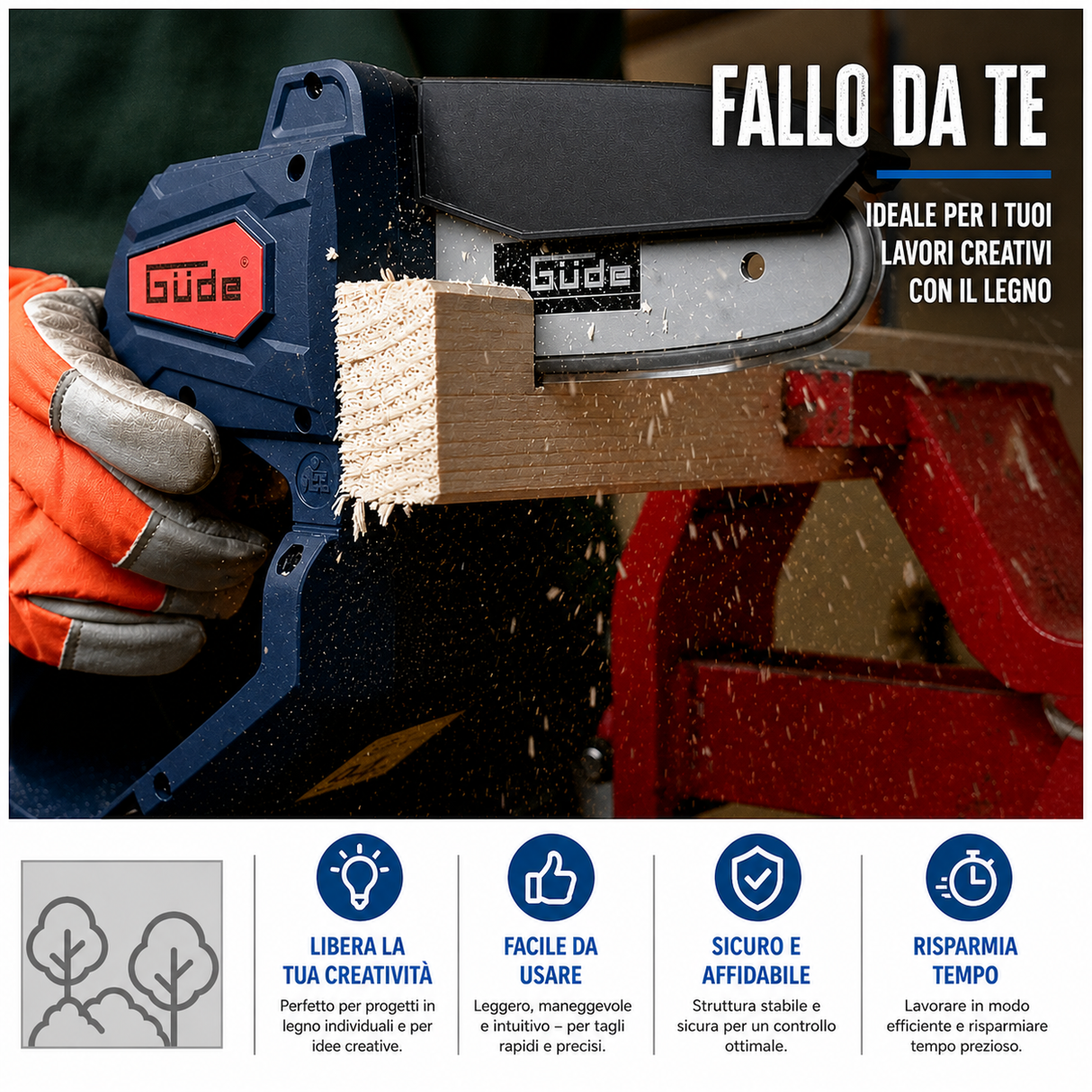 Utensile da giardinaggio Guede Mini motosega Güde MK 18-201-05