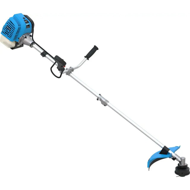 Motore 2-tempi 52 cc, 2in1 filo nylon automatico e disco lama 8/4 denti. Ideale per pendii, sterpaglia e terreni difficili. 
