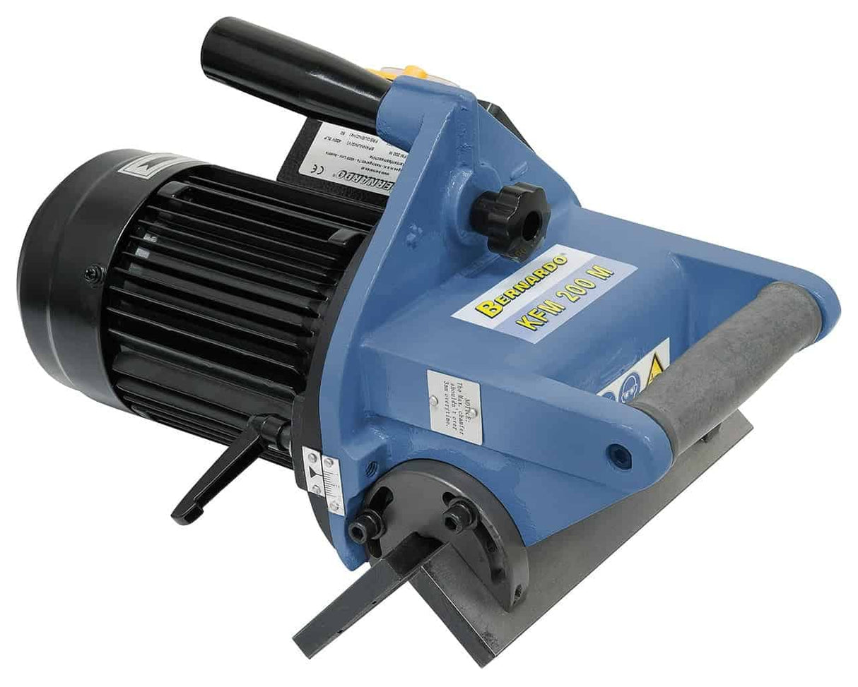 Tragbare Anfasmaschine Bernardo KFM 200 M – 400 V, Fasen bis 10 mm, Winkel 15°-45°