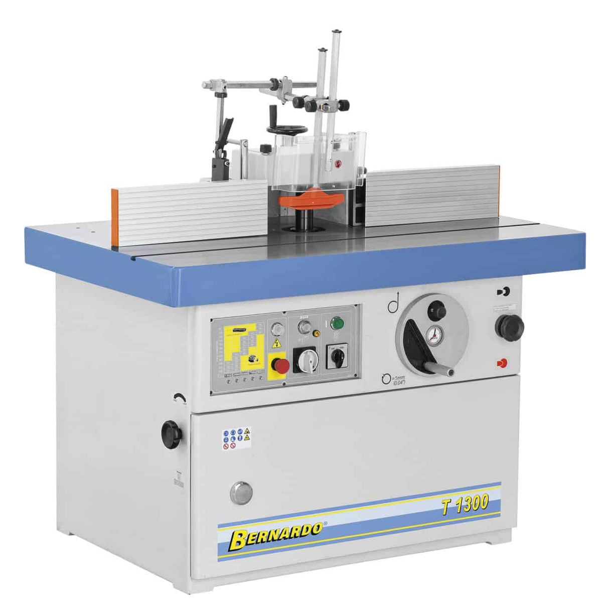 Bernardo T 1300 Vertikalfräse/Spindelhobelmaschine – 400 V, 5,5 kW Motor, 5 Geschwindigkeiten 1.500–9.000 U/min, Gusseisenkonstruktion