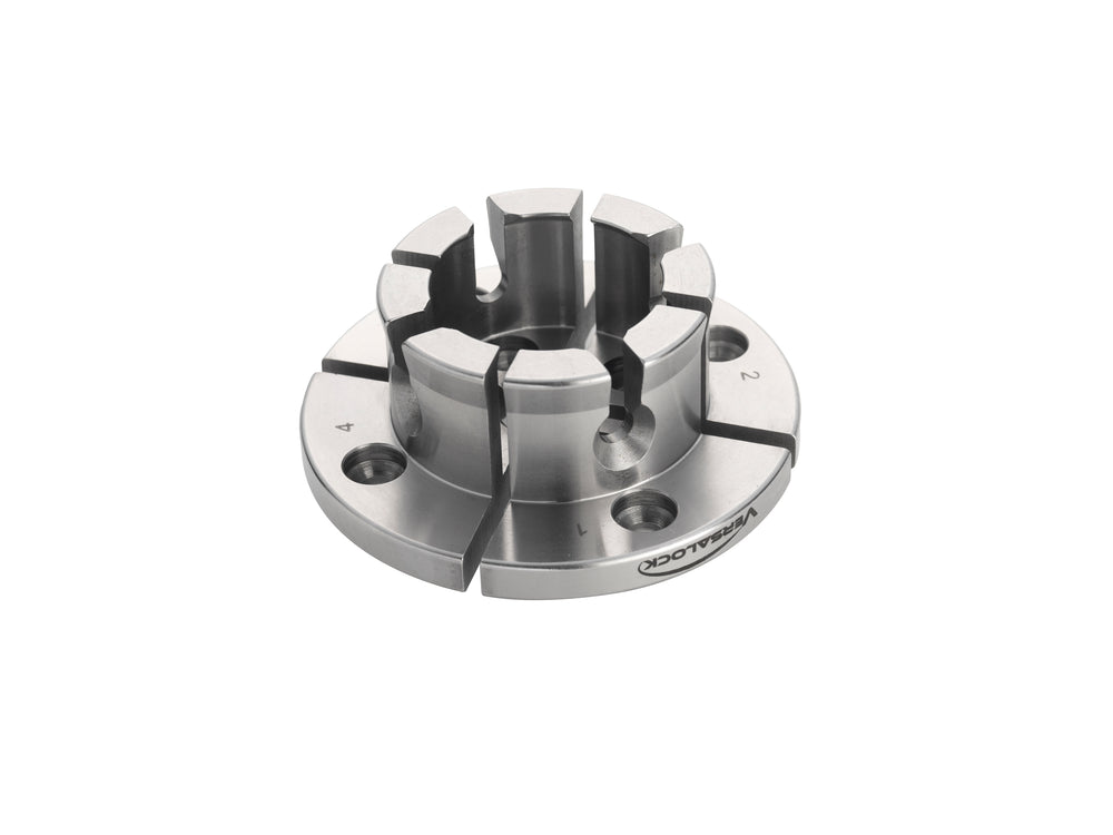 Ganasce modulari a coda di rondine Record Power VersaLock da 50 mm, compatibili con mandrini Victory, SC3 e SC4, ideali per tornitura precisa e versatile.