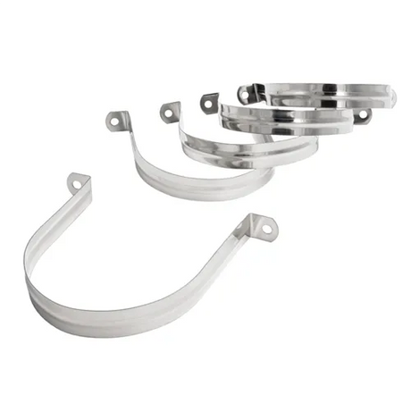 Ganci in acciaio inox IGM per il fissaggio di tubi flessibili da 100 mm a soffitto o a parete. Confezione da 5 pezzi, elementi di fissaggio non inclusi.
