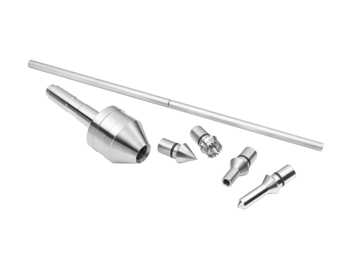 Kit contropunta rotante universale Record Power Coronet Falcon con punte intercambiabili, doppio cuscinetto di precisione e massima versatilità per tornitura professionale.