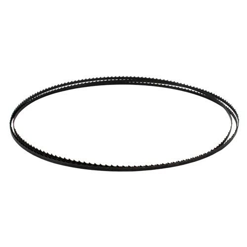 Dettaglio della lama a nastro Carbon FORCE SKIP da 2946 mm con dentatura a passo largo (4 TPI), ideale per tagli rapidi su legni teneri, compatibile con i modelli HOLZMANN HBS 400, LAGUNA 1412 e 14 BX.