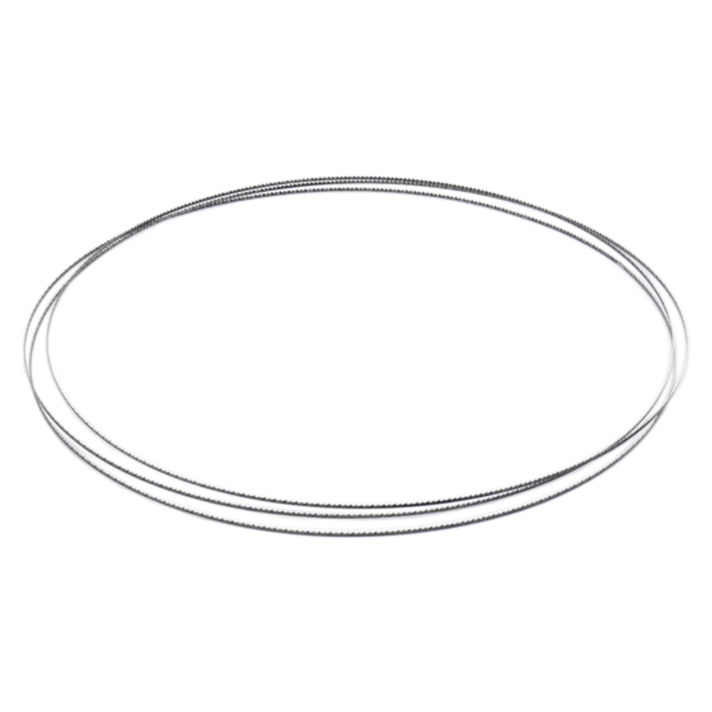 Set da due lame sottili per sega a nastro Sabre 300, ideali per tagli curvi e di precisione con sistema di guida a scorrimento Cobra.