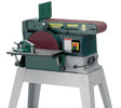 Levigatrice combinata Record Power BDS250 con nastro inclinabile e disco da 254 mm, ideale per lavorazioni professionali del legno in officina.