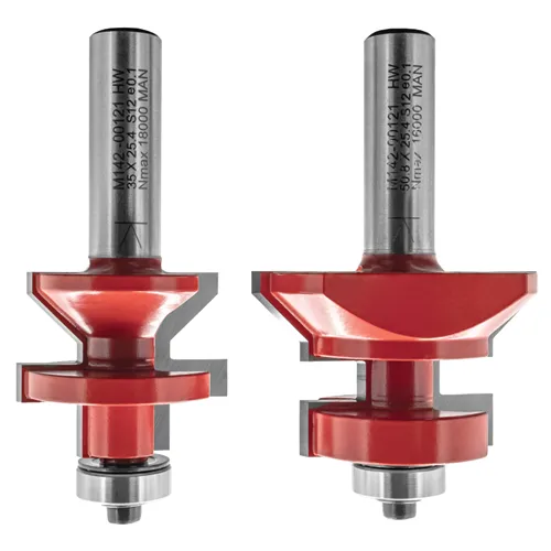 Set di frese IGM M142 per giunzione a V maschio/femmina, incastro maschio e femmina - D50,8 x 29,65 t19,05-25,4 L81 S=12 HW