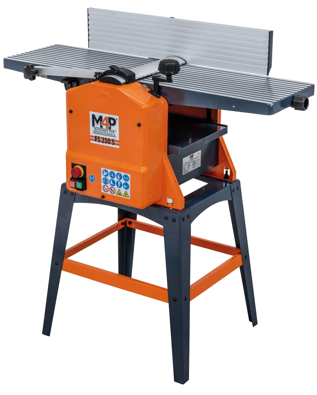 Abricht- und Dickenhobelmaschine FS 250 S mit Spiralmesserwelle und Untergestell / 230 V