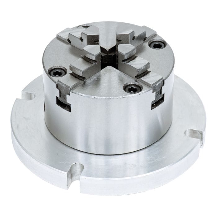 Bernardo 4-Backen-Drehfutter, 80 mm Durchmesser, mit 125 mm Durchmesser Spannscheibe