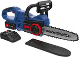 Motosega Guede KS 18-401-30 18V con barra e catena Oregon, tensionamento rapido e freno catena, fornita con batteria 4 Ah e caricabatteria 3 A.