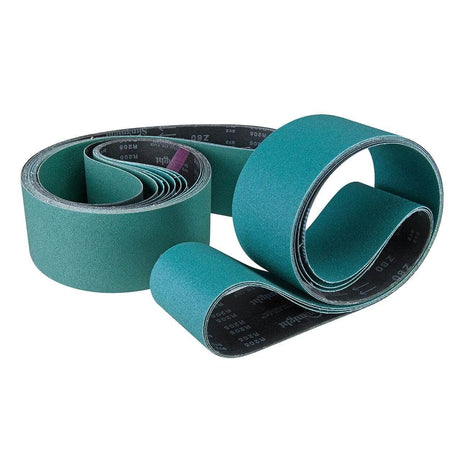 Nastro abrasivo professionale 2000 x 100 mm grana 40 per sgrossatura intensa su acciaio inox e metalli duri.