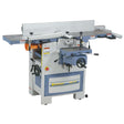 Pialla a filo e spessore Bernardo ADM 300 400 V con tavoli in ghisa, albero pialla a 4 coltelli HSS e rullo elicoidale, ideale per falegnamerie e laboratori professionali.
