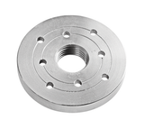 Piastra frontale Record Power in acciaio con filettatura M33 x 3,5 mm, disponibile nei diametri 4" e 6" per tornitura frontale del legno.