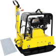 Piastra vibrante Güde GRP 260 con funzione avanti/indietro, piastra 820x480 mm e tappetino in poliuretano per superfici sensibili.