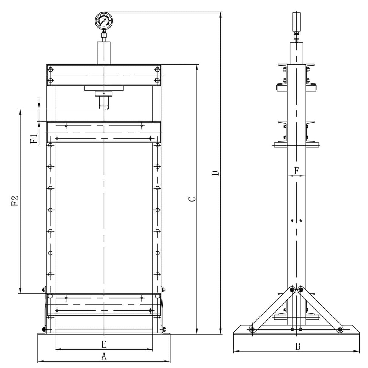 Bernardo PWK 20 F – 20-Tonnen-Pneumatik-Werkstattpresse