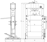 Bernardo PWK 45 F – 45-Tonnen-Pneumatik-Werkstattpresse