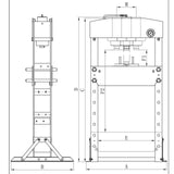 Bernardo PWK 75 F – 75-Tonnen-Pneumatik-Werkstattpresse