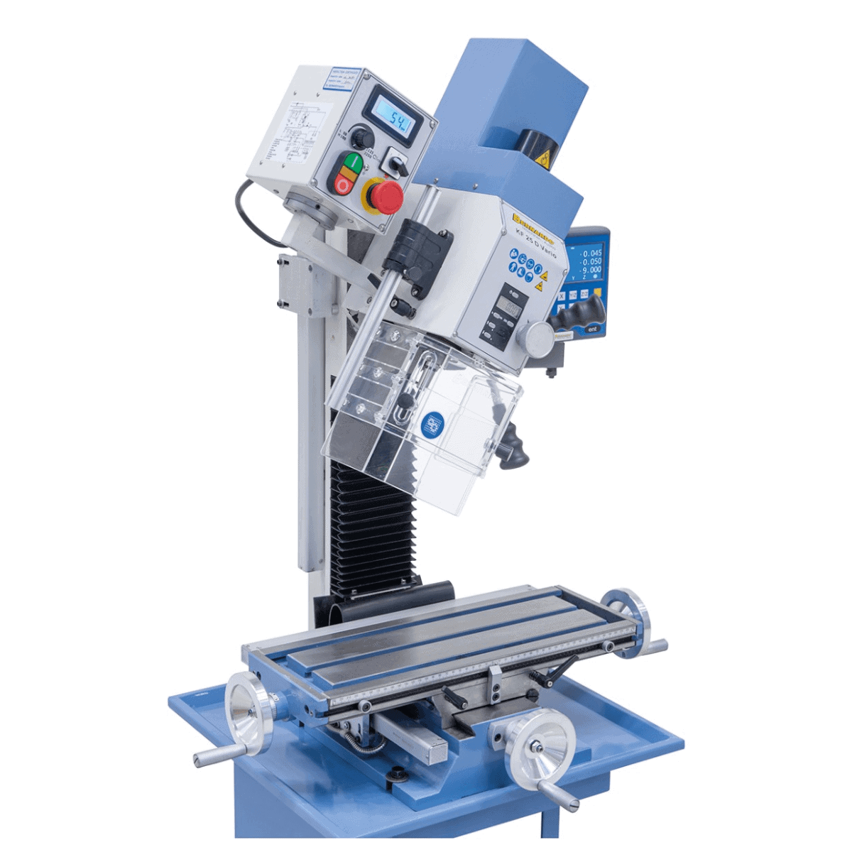 Bernardo KF 25 D Vario Bohr- und Fräsmaschine mit 3-Achs-Digitalanzeige DT 40 und variabler Drehzahlregelung