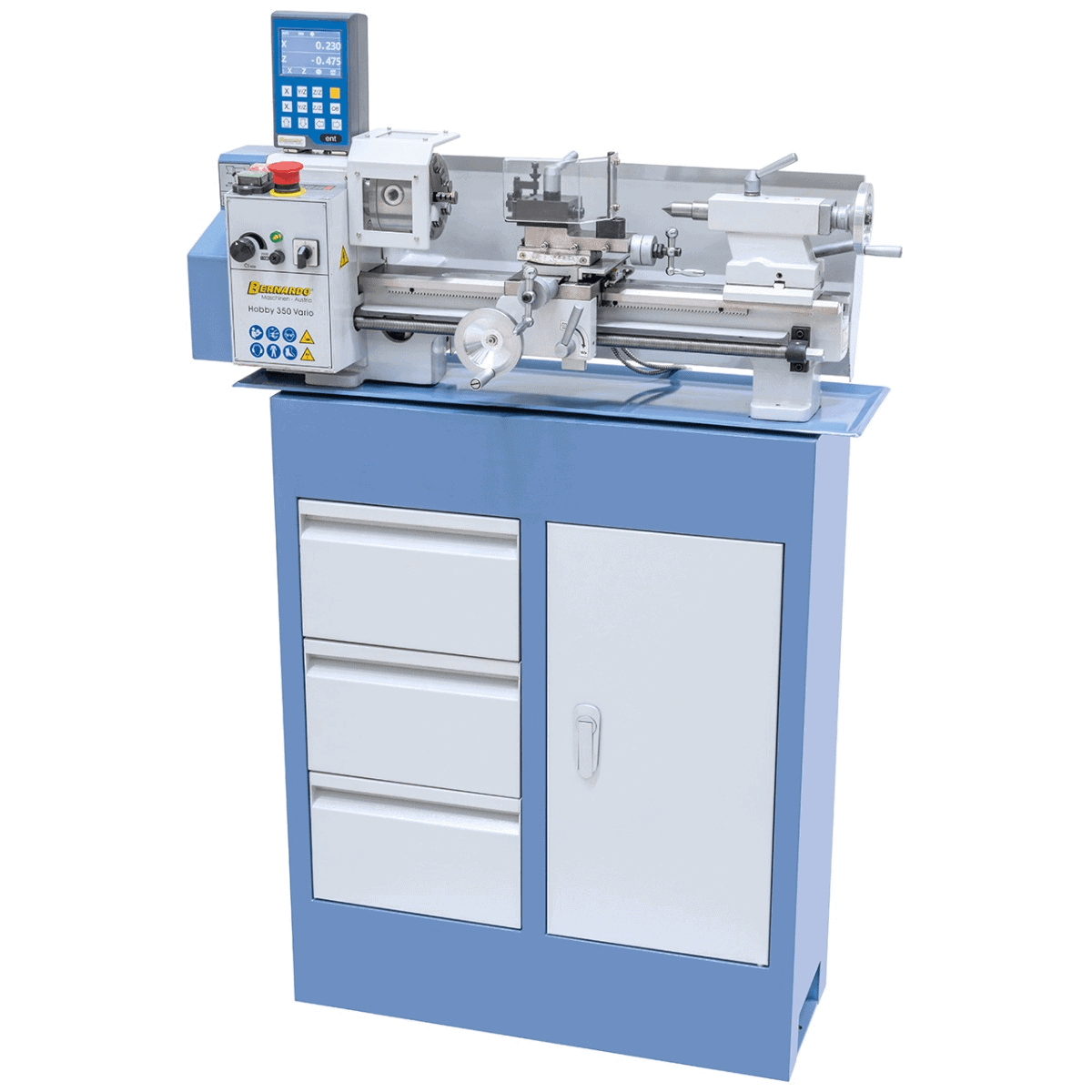 Bernardo Hobby 350 Vario Metalldrehmaschine mit 2-Achsen-Digitalanzeige DT
