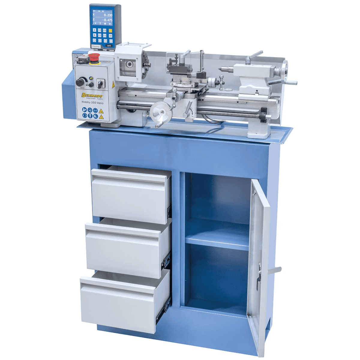 Bernardo Hobby 350 Vario Metalldrehmaschine mit 2-Achsen-Digitalanzeige DT