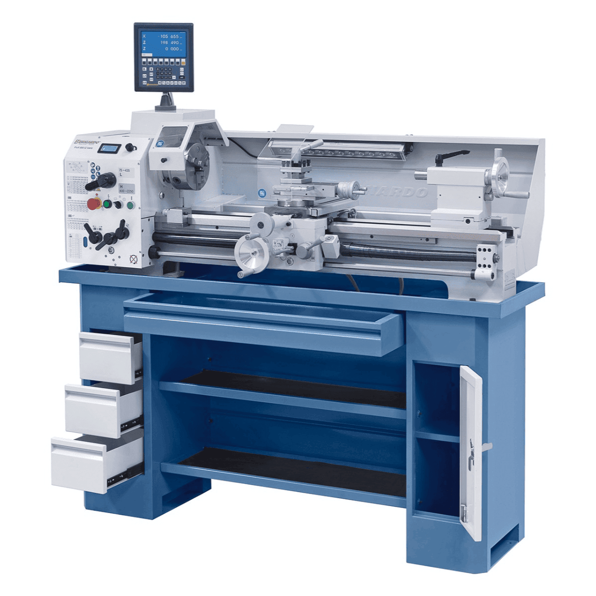 Bernardo Profi 880 G Vario Metalldrehmaschine mit 2-Achsen-Digitalanzeige ES-12 V